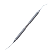 Seibel Style Nucleus Chopper & Safety Quick Chopper, Double Ended, Stainless Steel, Left Hand Dominant, Use In Right Hand, Seibel End - Curved Interior Cutting Edge, 0.5mm Olive Shaped Tip, 15mm From Bend To Tip, Safety Quick Chopper End - 0.5mm Olive Shaped Blade, 1mm Bend, Angled 10mm From Bend To Tip, Overall Length 5-1/2" (140mm) 08-14536 L